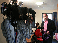 Rory Cellan-Jones broadcasting live from Dundee University