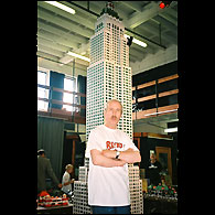 A bayko Empire State building with Leo