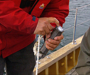 MacKenzie gathered samples from the ocean floor using a rope and lead weight covered in animal fat