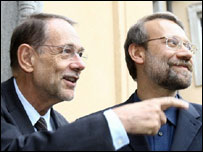 تصویر آرشیوی - لاریجانی و سولانا AP 