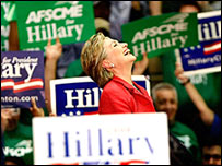 Bà Hillary Clinton ăn mừng chiến thắng ở Pennsylvania