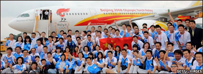 The Beijing 2008 Olympic Torch relay team in Vietnam 