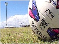 football in a playing field