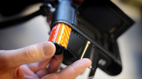 Loading a roll of film