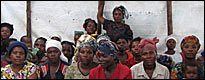 Meeting for illiterate women in Goma. 35 out of 50 have been raped