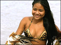 Jovem brasileira que Martin encontrou no caminho