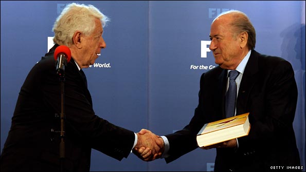 Football Federation Australia chief Frank Lowy and Fifa president Sepp Blatter