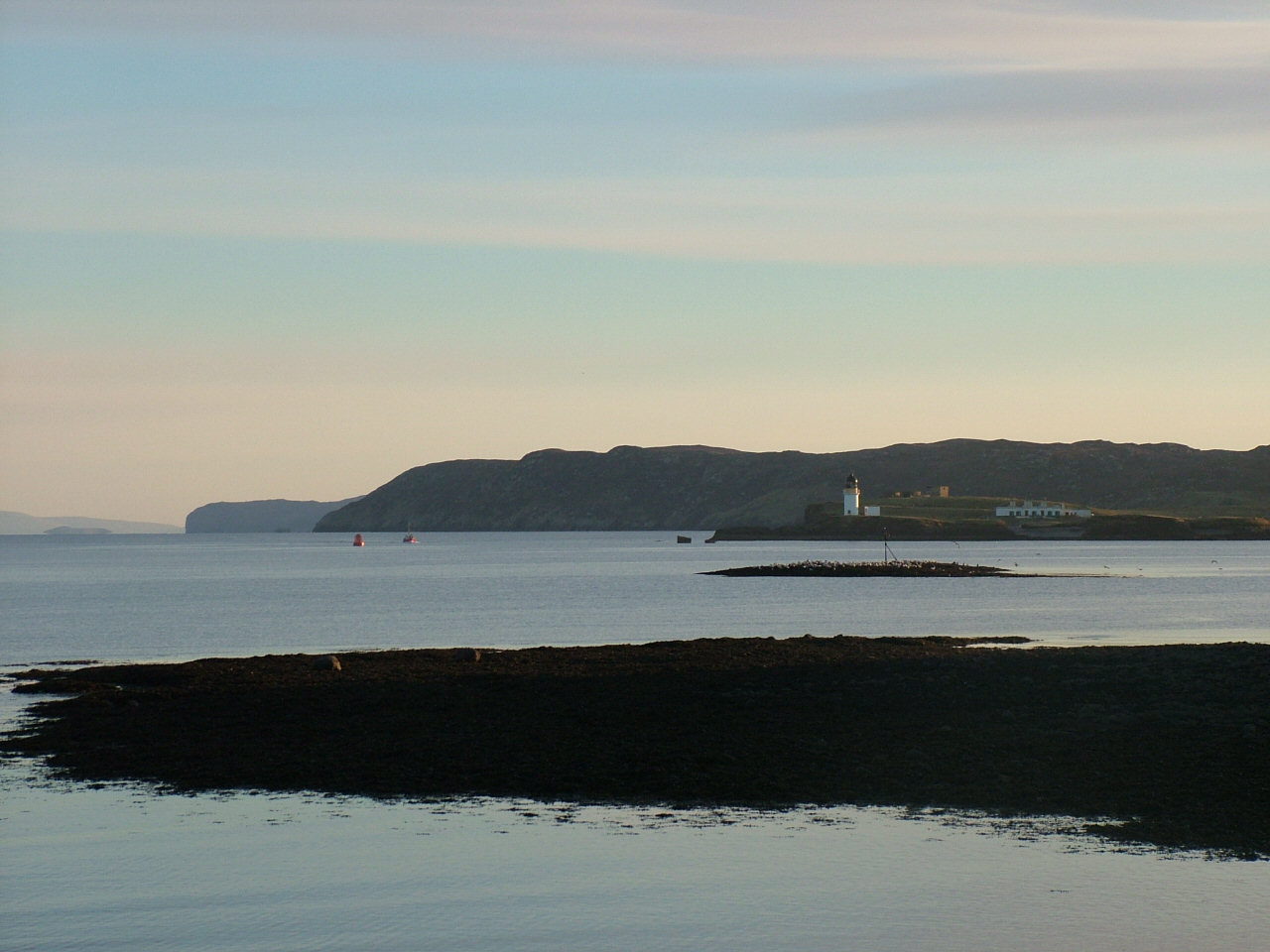 Sgeir Mhor and Arnish Light from Sandwick Bay