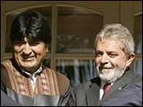 Evo Morales e Luiz Inácio Lula da Silva