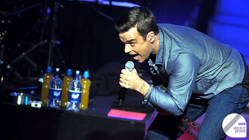 Robbie Williams performs at BBC Electric Proms 2009