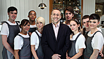 Michel Roux with his front-of-house trainees