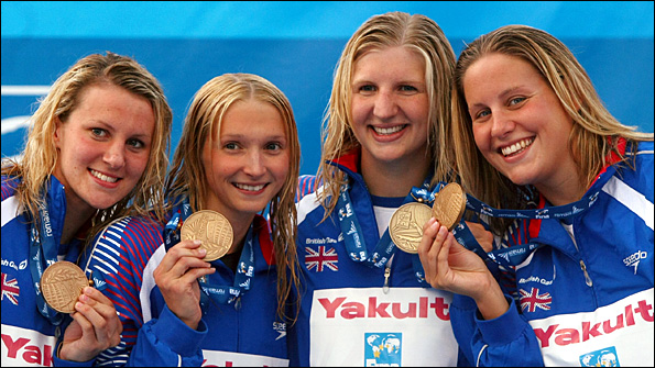 Left-right: Jazmin Carlin, Caitlin McClatchey, Rebecca Adlington, Jo Jackson