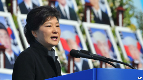 朴槿惠在天安艦事件三週年紀念儀式上發言