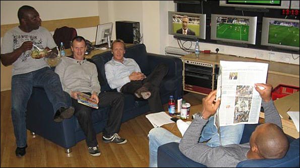 Garth, Steve, Lee and Les ready for the day's football action