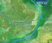 Map showing the path of the ancient river