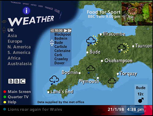 Proposed design for a weather map from 1998