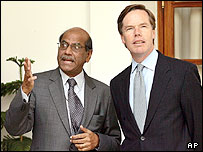 نيکلاس برنز و شيام ساران وزيرخارجه هند