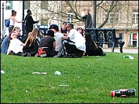 The last group to leave