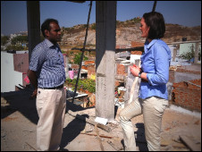 Madeleine Morris conducting an interview