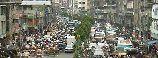 A street in Dhaka, Bangladesh