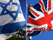 Israeli flag and Union Jack