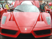 A Ferrari at market square in Northampton