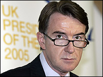 Avrupa Komisyonu'nun ticaretten sorumlu yetkilisi Peter Mandelson