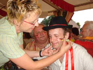 Jon gets his face painted...