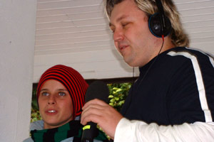 Alex signs autographs