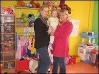 Julie Moon, who's the finance officer and the chairman's wife, with her daughter Lyndsay and granddaughter Hollie, who goes to the creche.