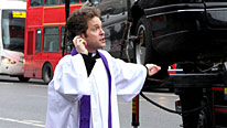 Rev Adam (Tom Hollander) attempts to launch a media career this week
