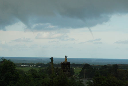 Waterspouts over Cardigan Bay. Photo: Liz Prince