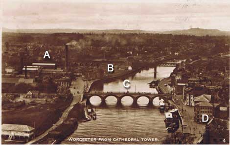 Worcester seen from the cathedral tower