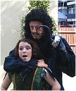 Leslie gets to grips with his co-star Dani