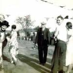 Mr and Mrs Hall — front left: Mrs Fletcher and Mrs Bend — back left: Mr Hibberd — centre: then left to right — Mr and Mrs Bend; and two ladies on the right who are believed to be visitors — names not certain.