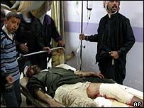 Samarra'daki saldırıda yaralanan bir kişi hastanede