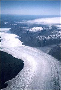 Ledovec an západě Grónska