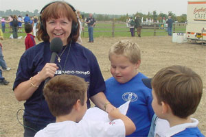 Jan Edwards gets some help with the weather