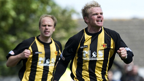 Bryan Gilfillan's two goals in the second leg of the play-off against Albion Rovers weren't enough to secure promotion for Annan. Photo: SNS