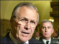 O secretário de Defesa dos Estados Unidos, Donald Rumsfeld