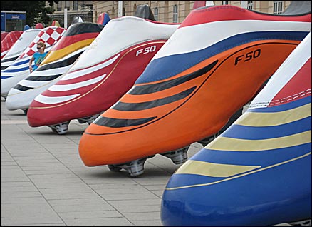 Giant boots in the museum quarter