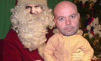 We didn't really know what to do here so here is a pic of Moyles as Santa in his grotto with Dom on his lap