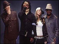 Os integrantes do grupo de rap americano Black Eyed Peas