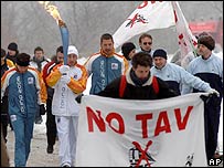 Protesto nas Olimpíadas de Inverno na Itália