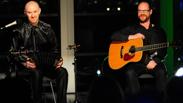 Simon Thoumire and Ian Carr live at Pacific Quay. Photo by Sean Purser.