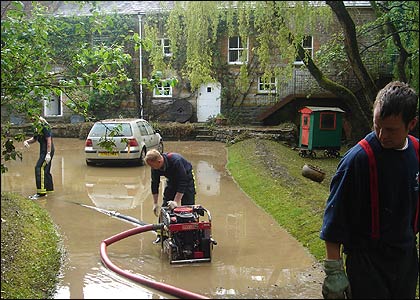 Clean up operation in Alhampton the morning after