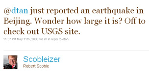 Tweet from Robert Scoble