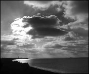 Black and white photograph of the sky