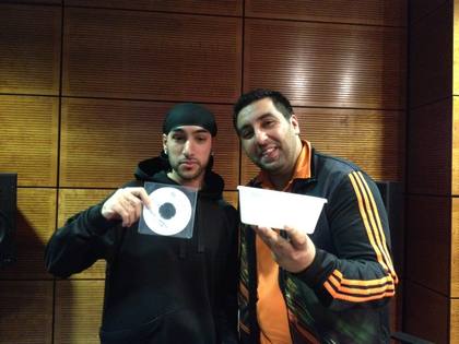 Manni & Dipps with a copy of Manni's album 