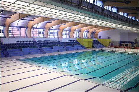 Swimming pool and stands
